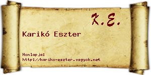 Karikó Eszter névjegykártya