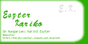 eszter kariko business card
