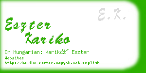 eszter kariko business card